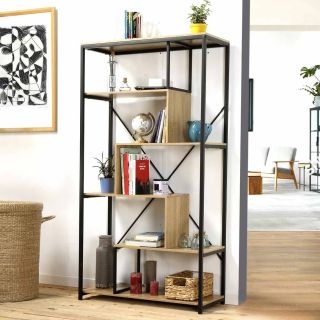 Scaffale libreria da parete a 6 ripiani - 84x34 H 160 cm