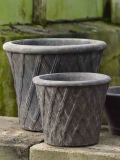 Vaso in terracotta patinata - HARLEQUIN - CHOKO - Ø22 H19 cm - BGREEN