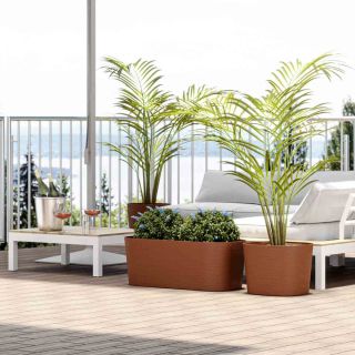 Fioriera rettangolare KOS 78X38 H30 con riserva d'acqua - TERA