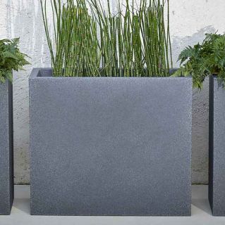 Fioriera rettangolare KUBE HIGH CASSETTA 100X40 CON RUOTE - CEMENTO - EURO3PLAST