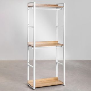 Appendiabiti da terra e da parete in legno e metallo 80X40 h200