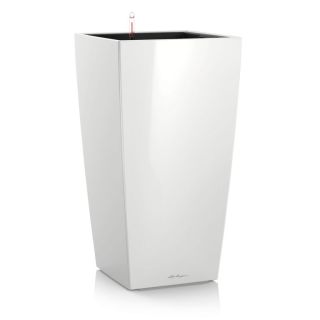 Vaso da tavolo CUBICO PREMIUM 22x22 H41 con auto irrigazione -30% BIANCO LUCIDO