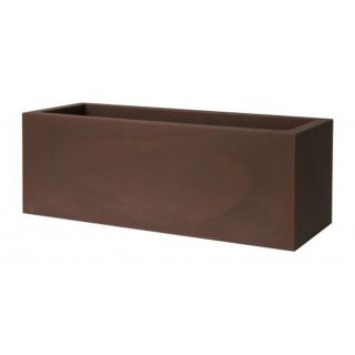 Fioriera rettangolare KUBE CASSETTA -40% 100X40 H40 CON RUOTE - RUGGINE - EURO3PLAST