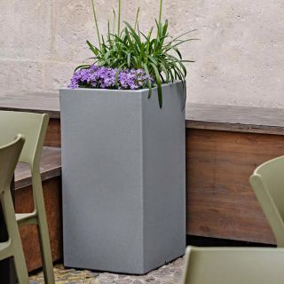 Vaso fioriera in resina SCHIO CUBO ALTO 40x40 - SMOKE -40%