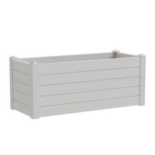 Sconto 50% | Vaso rettangolare in resina Trama 100X42 H40 - Snow - Teraplast