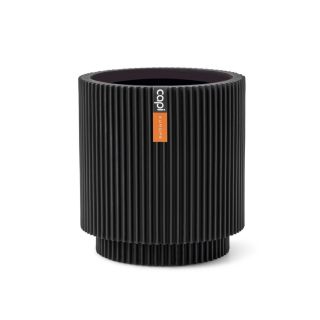 Vaso da tavolo cilindrico da interno moderno Groove Ø19 H21