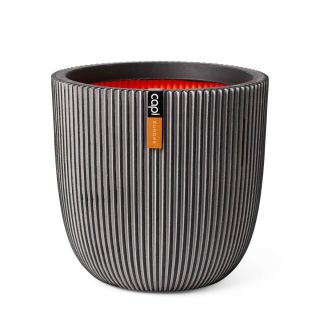 Vaso tondo da interno esterno in materiale riciclato GROOVE Ø35 H34
