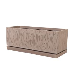 Vaso rettangolare NATURALIA con sottovaso da interno esterno in resina 98,5x39 h39