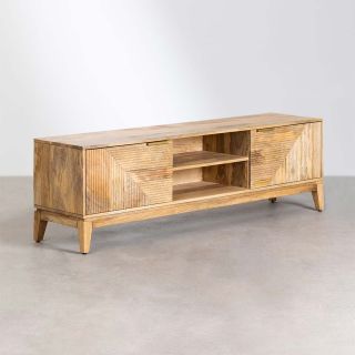 Mobile TV moderno in legno di mango - 165x40 H51,5