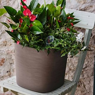 Vaso da tavolo CAPRI 24X24 H21 con riserva d'acqua - TERA