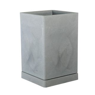 Vaso quadrato alto con sottovaso da interno esterno in resina 34,5x34,5 h55