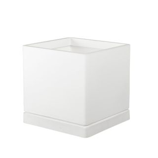 Vaso quadrato con sottovaso da interno esterno in resina 39x39 h39