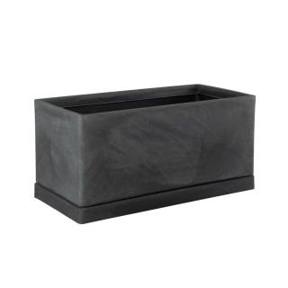 Vaso rettangolare con sottovaso da interno esterno in resina 79,5x39 h39