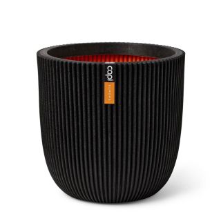 Vaso tondo da interno esterno in materiale riciclato GROOVE Ø43 H41