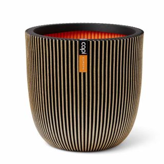 Vaso tondo da interno esterno in materiale riciclato GROOVE Ø54 H52