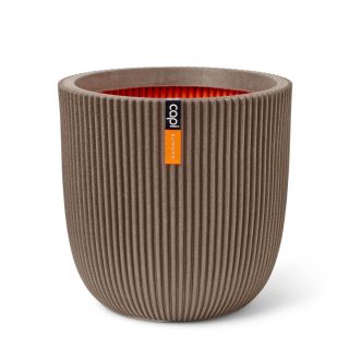 Vaso tondo da interno esterno in materiale riciclato GROOVE Ø35 H34