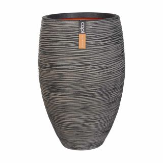Vaso tondo da interno esterno in materiale riciclato Rib Ø50 H72