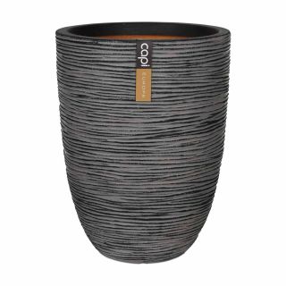 Vaso tondo da interno esterno in materiale riciclato Rib Ø34 H46