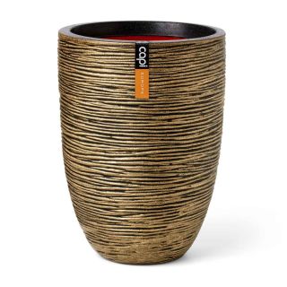 Vaso tondo da interno esterno in materiale riciclato Rib Ø46 H58