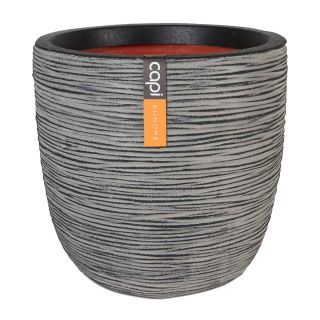 Vaso tondo da interno esterno in materiale riciclato Rib Ø43 H41