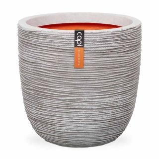 Vaso tondo da interno esterno in materiale riciclato Rib Ø35 H34