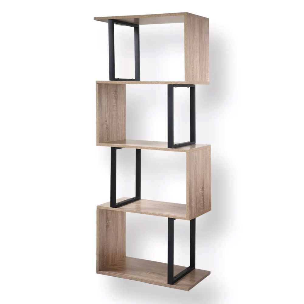 Scaffale libreria pieghevole a 4 ripiani in stile industriale - 64x31,5  H134,5