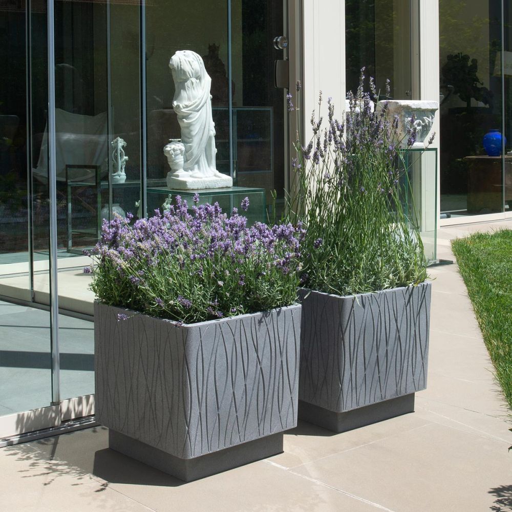 Growers Choice Sottovaso Quadrato Per Piante 26.5 Cm Antracite - Riciclato E Resistente Per Interni/Esterni
