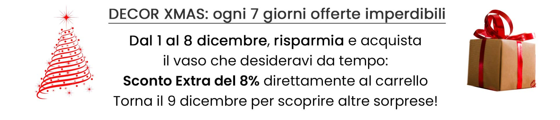 DECOR XMAS sconto extra 8% sui vasi