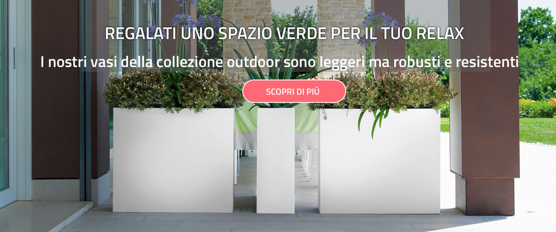 Vaso Fioriera in Resina per Piante Schio Vasca 80 BIANCO Vaso Fioriera in Resina per Piante Schio Vasca 80 BIANCO